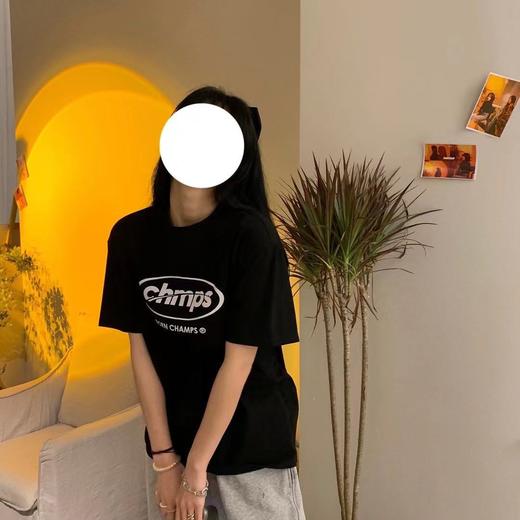 BornChamps韩国潮牌短袖t恤男女宽松夏季新款纯棉情侣装圆领体恤 商品图2