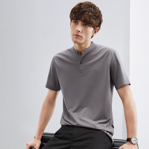 柒牌男装立领POLO衫男2024夏季新款时尚休闲青年男士短袖T恤上衣126T73280 商品图2