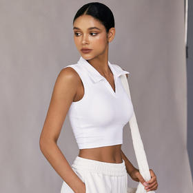 【限时秒】YOGACODE【火树银花系列】2024 翻领运动背心带胸垫女修身显瘦跑步透气无袖瑜伽背心上衣DSG673