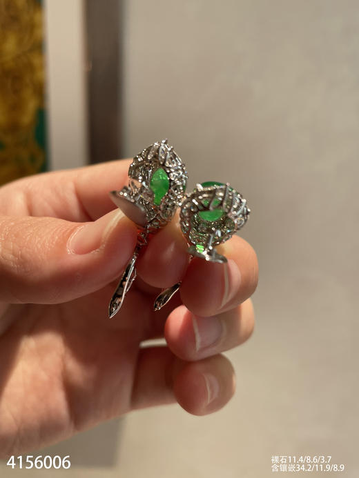 老坑玻璃种黄阳色调葫芦耳坠【4156006】具体价格微信咨询 商品图7