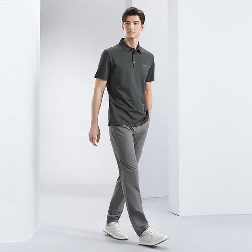 柒牌polo衫短袖男2024夏季新款暗条纹时尚休闲中青年翻领T恤上衣126T70280 商品图3