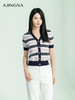 【商场同款】阿菁娜2024夏季新款V领条纹修身毛衫A29X301007 商品缩略图4