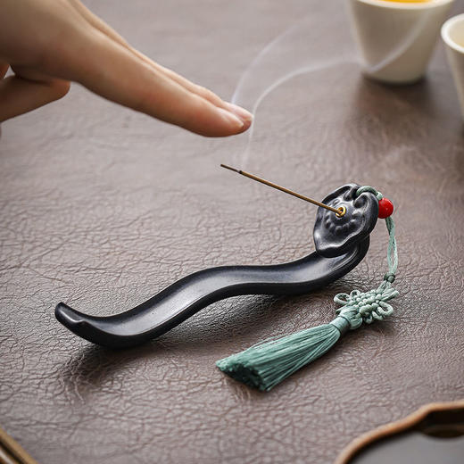 如意线香插 小号如意香座 陶瓷线香炉摆件沉香炉室内家用茶室香薰 商品图2