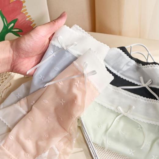 【少女感 夏季超薄款】2024新款 5A四叶草缇花纱线女士内裤 桑蚕丝底档 ——WL8132（5条/盒） 商品图2