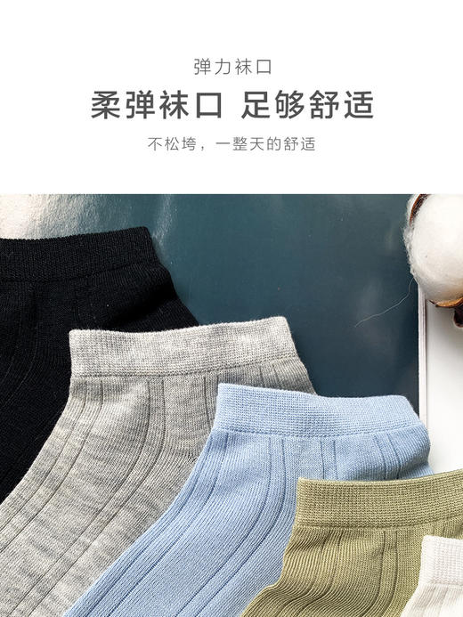 足装秀 24夏天男船袜新品竹棉轻薄透气网眼抗菌男短款纯色男袜子 商品图8