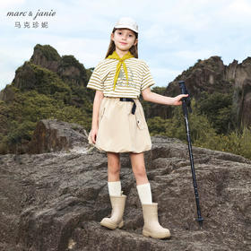 马克珍妮男童城市户外条纹短袖T恤儿童纯棉上衣夏装新款240586