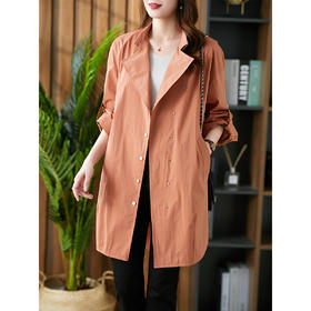 84010原形时尚靓色风衣女中长款2024春季新款韩版设计感减龄休闲外套