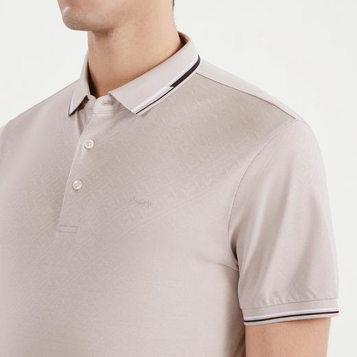 【特价丝光棉】柒牌polo衫男短袖商务休闲满身暗提花翻领T恤122T72040 商品图2