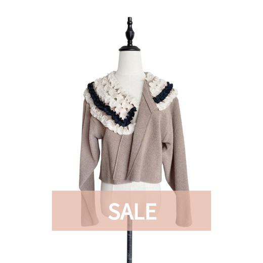 TYNVIE 多花边装饰不对称短款开衫 商品图0