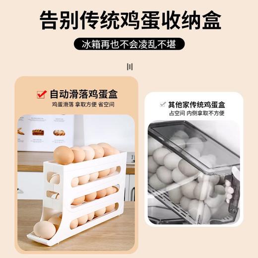 家用冰箱收纳盒鸡蛋盒冰鲜食品收纳厨房抽屉式鸡蛋收纳盒自动补位 商品图7