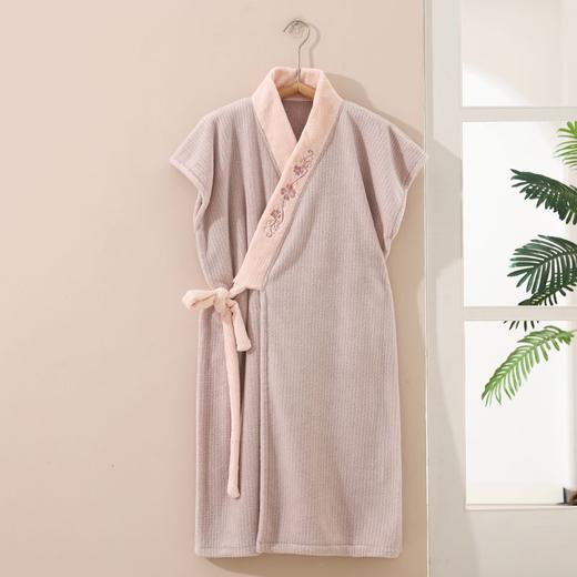 玉颜新品中式浴袍女长款睡袍复古洗澡吸水速干浴袍成人夏薄款睡衣 商品图5