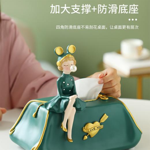 轻奢纸巾盒客厅家用抽纸盒北欧简约创意客厅餐厅卧室办公室纸巾盒摆设装饰品乔迁新居送礼纸巾收纳 泡泡女孩纸巾盒 商品图5
