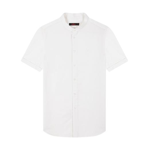 【含麻】柒牌短袖衬衫男夏商务休闲简约立领男装白衬衣122A70340 商品图4