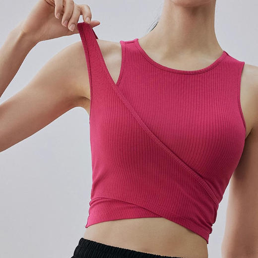 【限时秒】YOGACODE【火树银花系列】2024 拼接假两件瑜伽背心一体式固定杯DSG717 商品图1