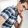 【特价】柒牌牛津纺短袖衬衫男士纯棉翻领潮流帅气休闲格子衬衣122A70990 商品缩略图2