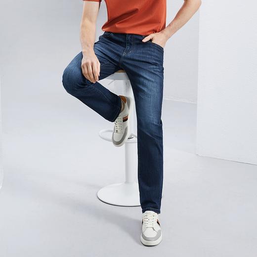 【含桑蚕丝】柒牌直筒牛仔裤男2024夏季薄款中腰休闲中青年长裤子126H72380 商品图1