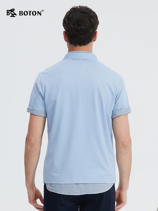 波顿春夏季男士天丝桑蚕polo保罗衫高端短袖美式休闲上衣MT010224 商品图4