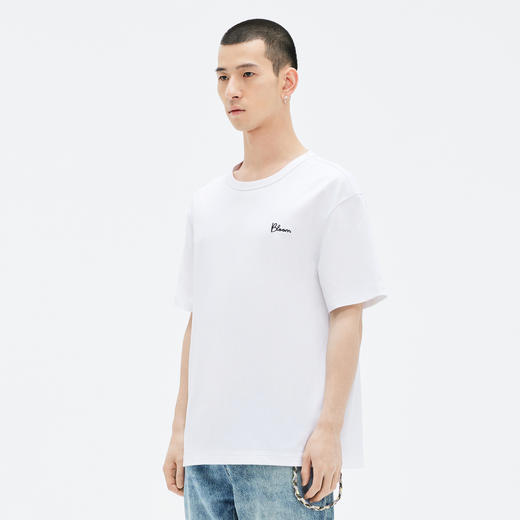 GXG白色微廓圆领短袖T恤GE1441006E 商品图2