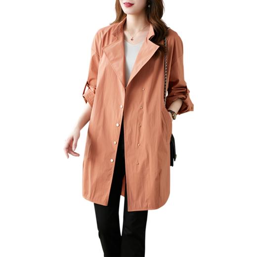 84010原形时尚靓色风衣女中长款2024春季新款韩版设计感减龄休闲外套 商品图4