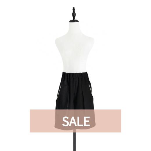 TYNVIE 大插袋百慕大羊毛短裤 -黑色 商品图0