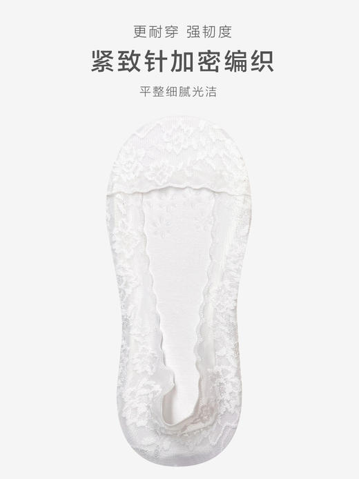 足装秀24夏季新品凉感高跟鞋超浅口防滑不掉跟薄款蕾丝隐形女袜子 商品图6
