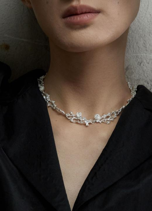 Aokinside  纯银/做旧黑玫瑰繁枝链 商品图0