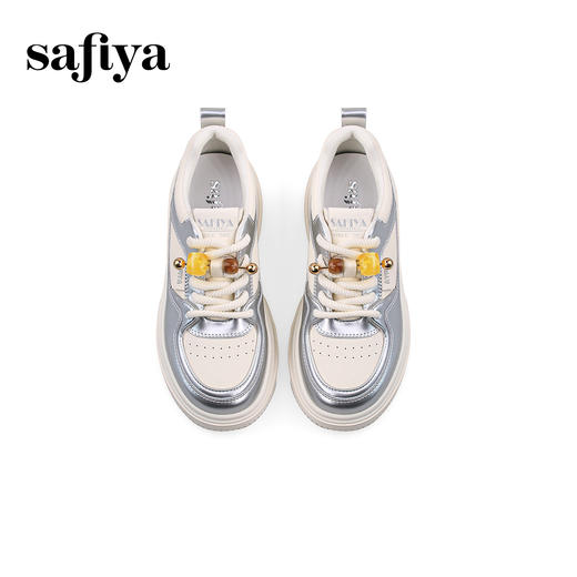 Safiya/索菲娅2024秋季百搭小个子松糕厚底增高休闲运动板鞋 SF43112102 商品图7