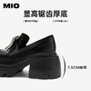 MIO米奥秋季增高圆头学院乐福鞋时尚潮流金属饰扣单鞋女M244543311 商品缩略图4