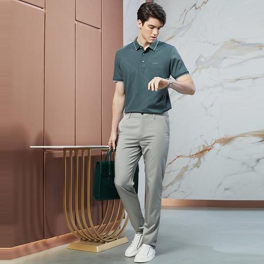 【不变形领】【高端系列】柒牌polo衫短袖男夏季新款格纹提花时尚休闲翻领上衣126T73200 商品图3