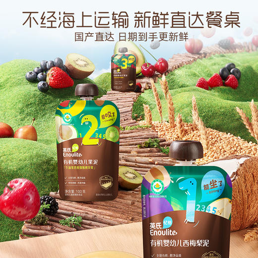 【138元任选7件】英氏有机婴幼儿果泥1阶 中国有机在身边更新鲜 商品图4