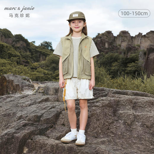 马克珍妮男童城市户外网眼拼接马甲儿童立领上衣春装新款240010 商品图0