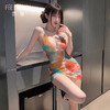 【霏慕】深U露沟晕染印花包臀裙  夜店车模6308 情趣内衣夏日性感裸背连衣裙 商品缩略图2