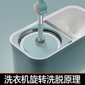 大卫  拖把  免手洗旋转拖把D11  一杆六头