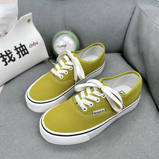 【平底舒适，滑板鞋设计】2024春季新款低帮帆布鞋 女学生ins韩版 平底百搭低帮 潮休闲滑板鞋-QQ 商品图14