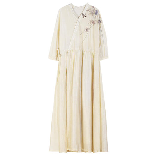 牧衣游原创 炒色刺绣桑蚕丝连衣裙-----月雾 商品图4