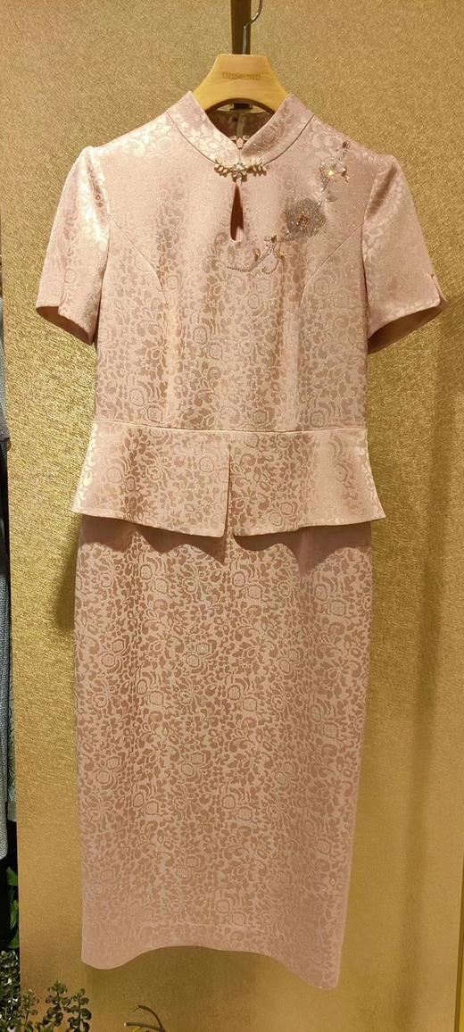 3楼 莱迪雅 粉色醋酸织金礼服 商品图0