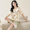 睡衣女带胸垫夏季纯棉薄款短袖短裤家居服夏天防凸点空调房套装 商品缩略图1