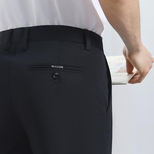 【含竹纤维】柒牌休闲裤男士2024春夏新款商务简约修身直筒长裤子126H72210 商品图2