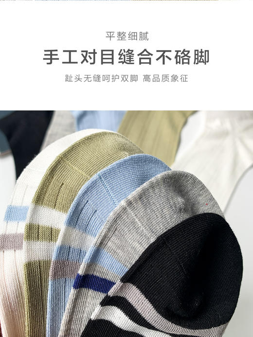 足装秀 24夏天男船袜新品竹棉轻薄透气网眼抗菌男短款纯色男袜子 商品图9