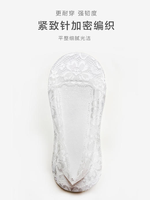 足装秀24夏季新品凉感高跟鞋超浅口防滑不掉跟薄款蕾丝隐形女袜子 商品图3
