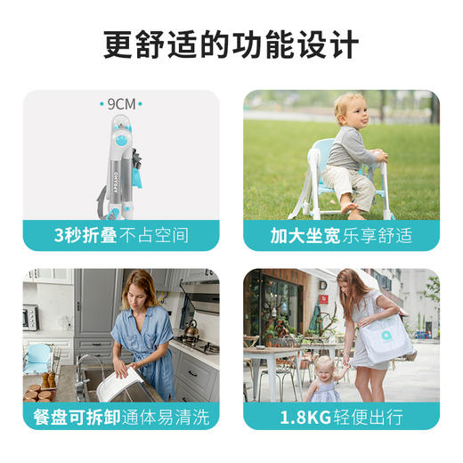 Apramo FlippaClassic餐椅 安途美宝宝婴儿童餐椅便携式可折叠家用外出餐桌吃饭座椅子 商品图4
