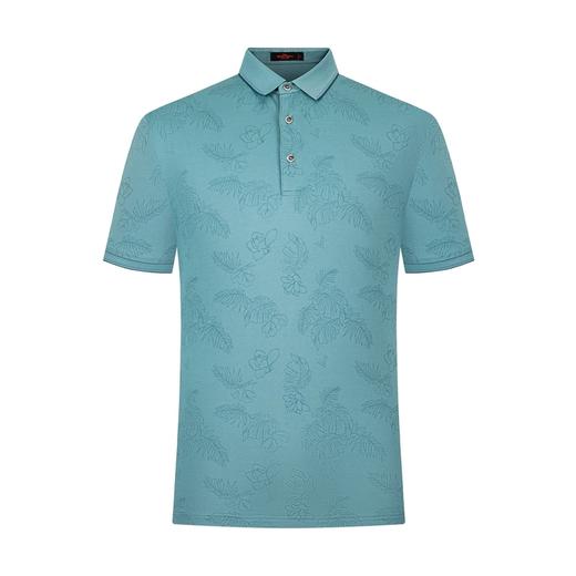 【丝光】柒牌短袖polo衫男满身植物印花男士翻领T恤上衣122T72060 商品图4