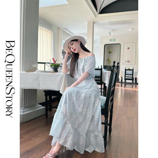 【孤品样衣，不退不换】 【尼罗河仙境】重工刺绣一字肩上衣&大摆半裙套装 商品图4