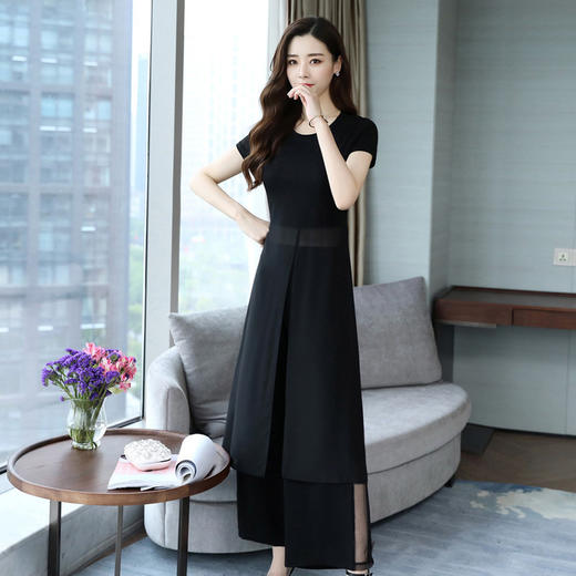 优雅女神范时尚套装，气质洋气雪纺衫裤子两件套HR-JNFGN1825 商品图0