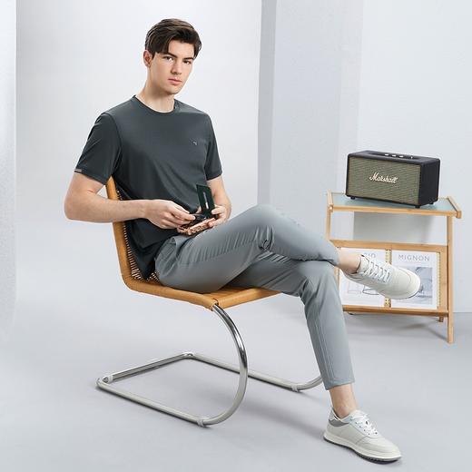 【含桑蚕丝】柒牌男装短袖T恤男2024夏季新款时尚休闲圆领体恤衫126T71530 商品图3