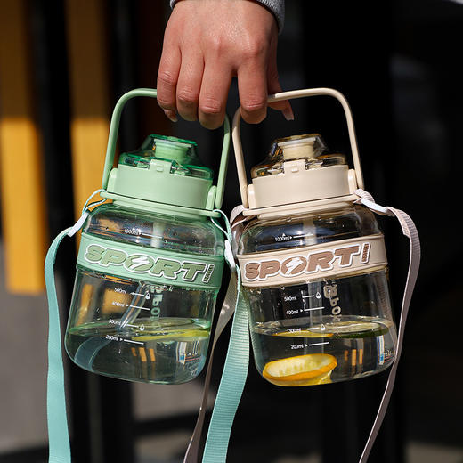 【高颜值大肚杯】新款清新简约户外健身运动水壶 吸管杯可斜跨 商品图2