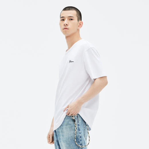 GXG白色微廓圆领短袖T恤GE1441006E 商品图0