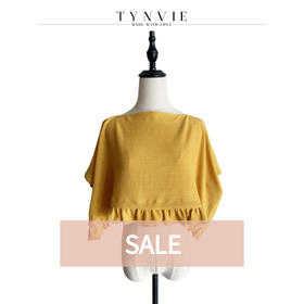 TYNVIE 花边装饰斗篷式短上衣-黄色