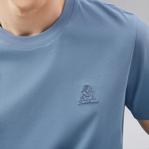 【冰藻泥】柒牌短袖T恤男2024夏季新款时尚休闲渐变印花圆领体恤126T72100 商品图2