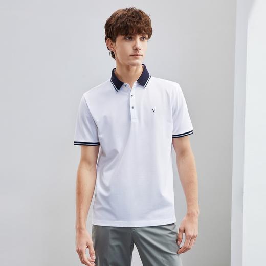 【含桑蚕丝】柒牌短袖t恤男polo衫夏季新款商务休闲凉感抗菌上衣124T73370 商品图1